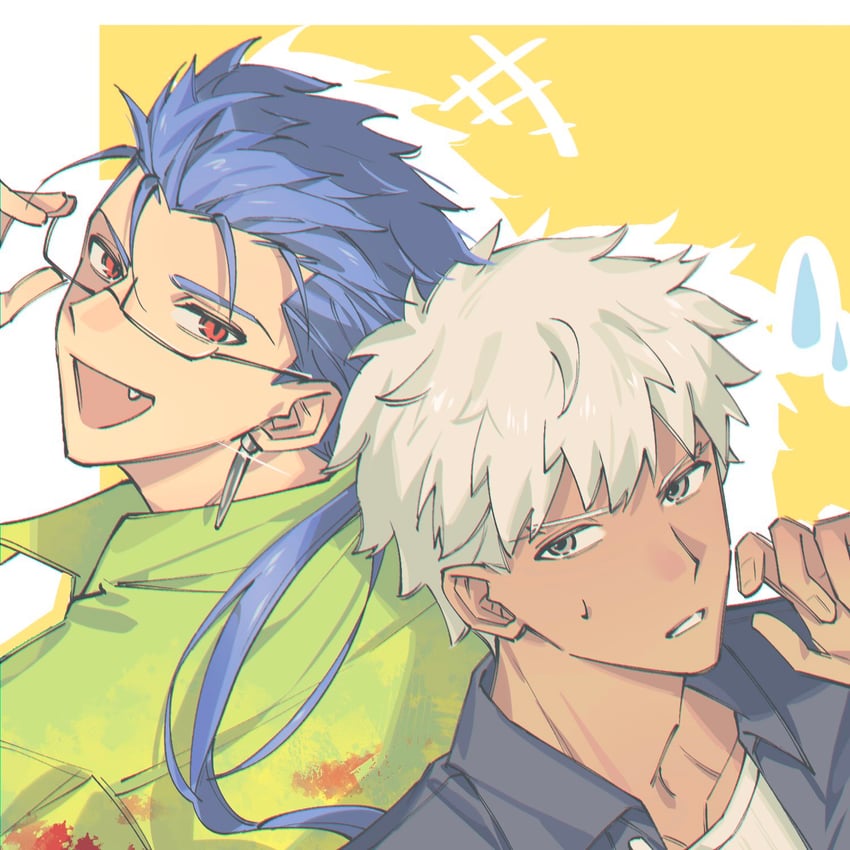archer and cu chulainn (fate and 1 more) drawn by y111111n