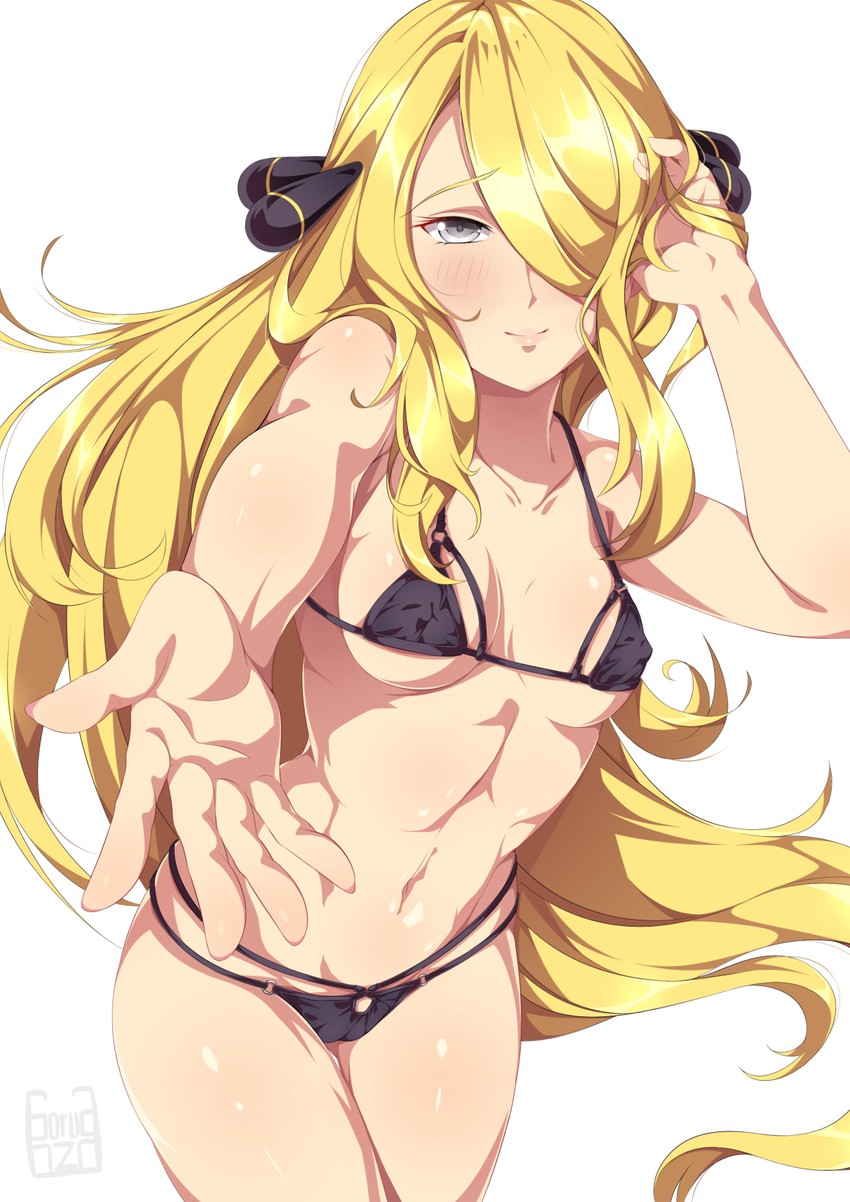 cynthia (pokemon and 1 more) drawn by gorudazo