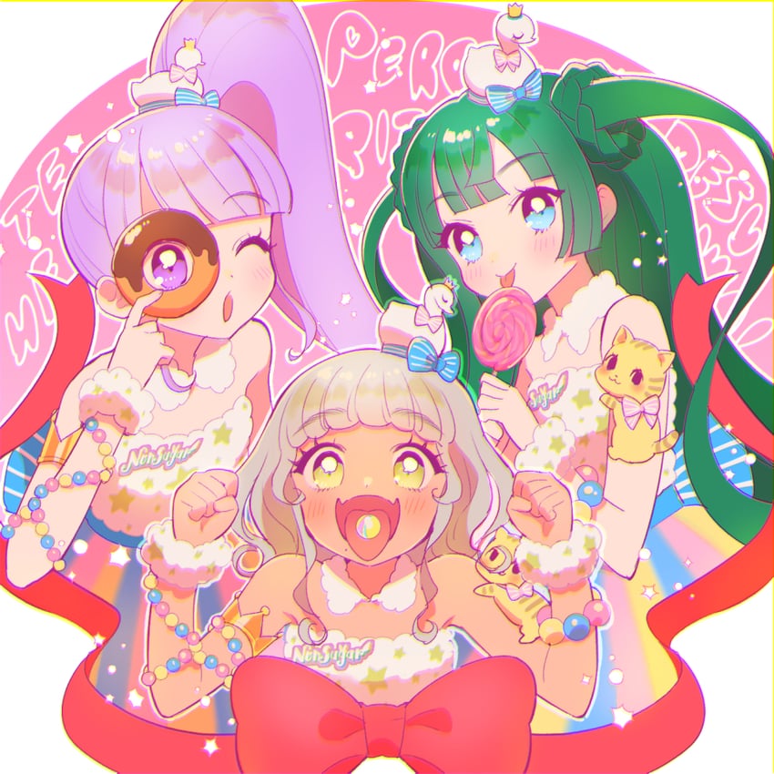 manaka non, tsukikawa chili, and taiyo pepper (pretty series and 1 more) drawn by oshiri_(o4ritarou)