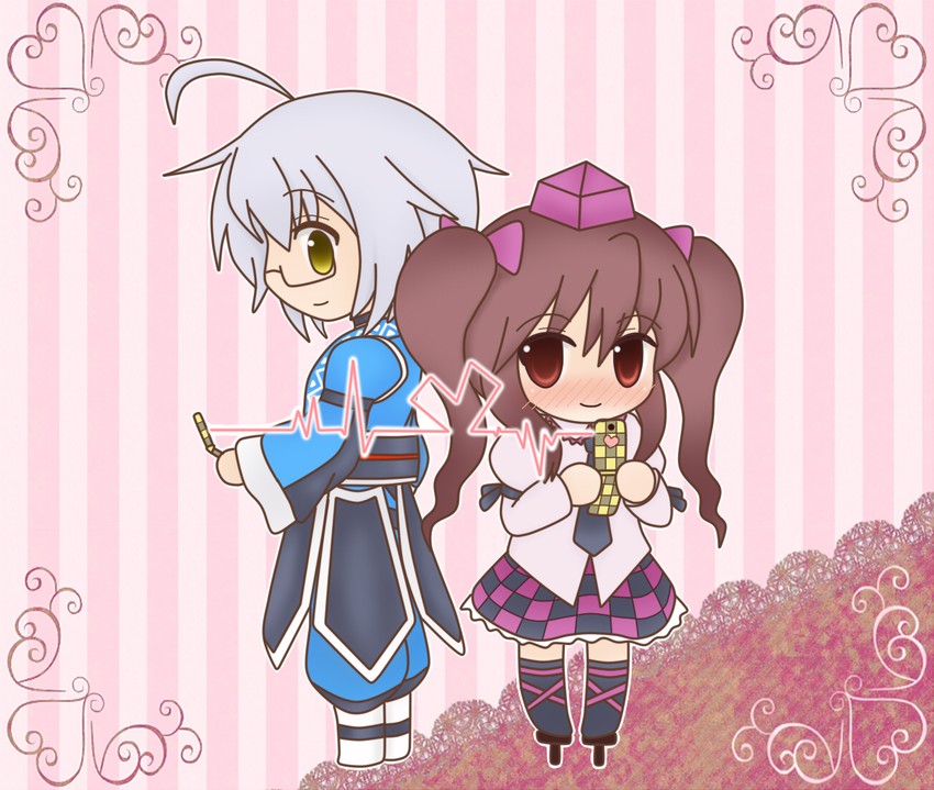 morichika rinnosuke and himekaidou hatate (touhou) drawn by ko_torii