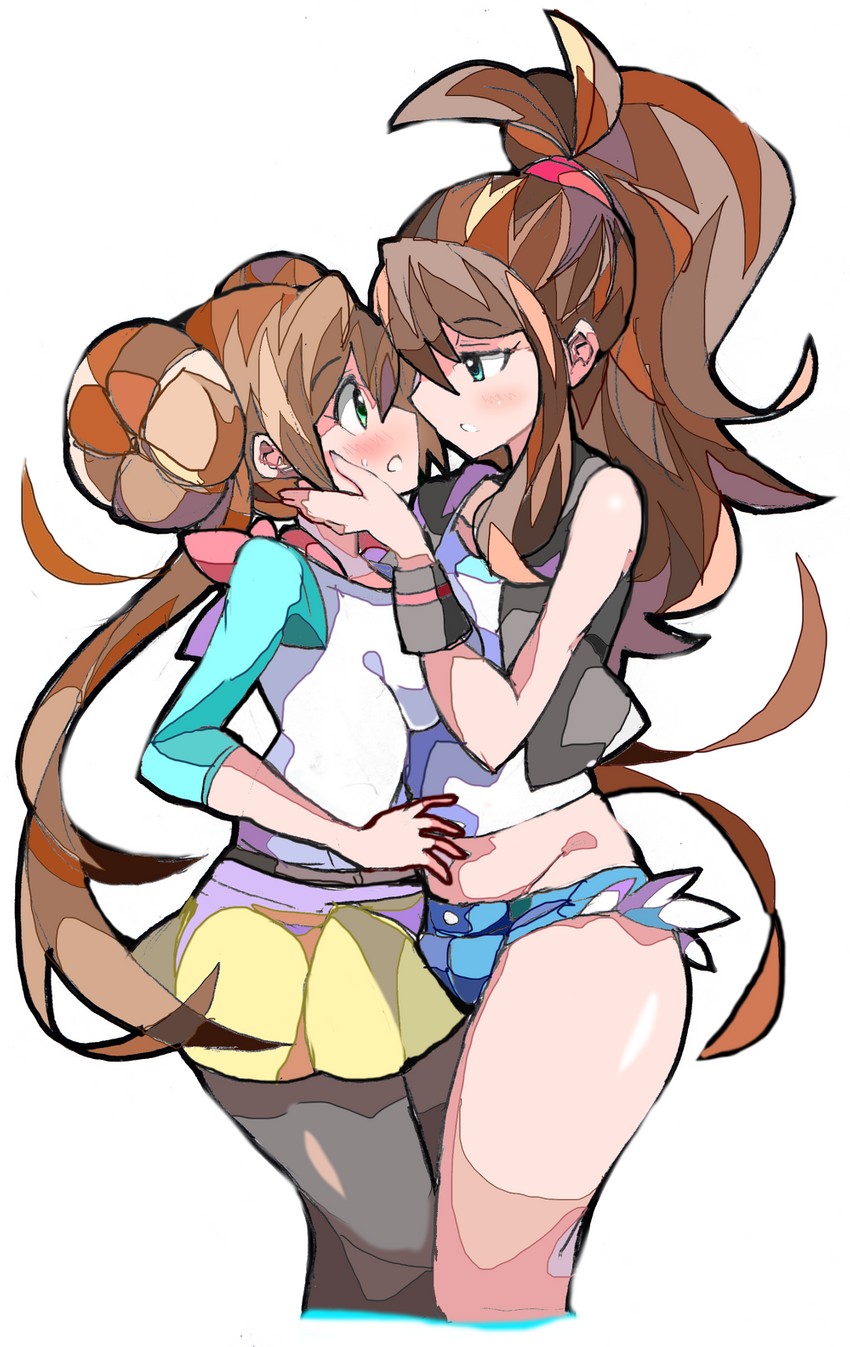 rosa and hilda (pokemon and 2 more) drawn by enpe