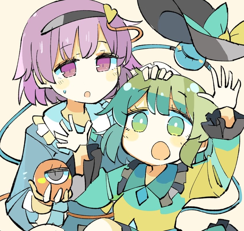 komeiji koishi and komeiji satori (touhou) drawn by baron_(x5qgeh)