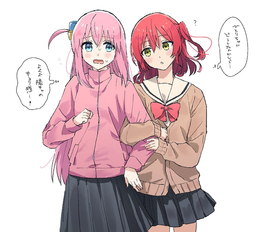 gotoh hitori and kita ikuyo (bocchi the rock!) drawn by enu_(brandnewday02)