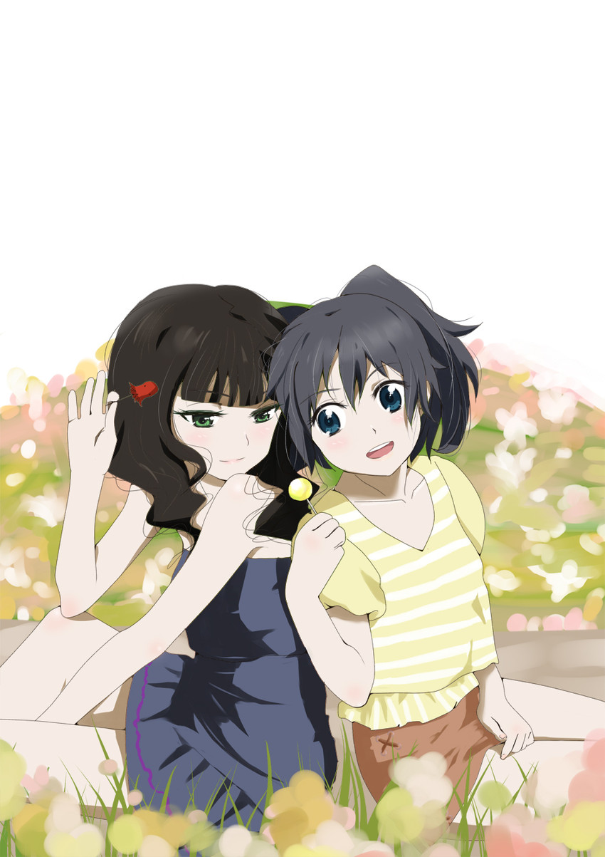 kuroi mato and takanashi yomi (black rock shooter) drawn by taromarun