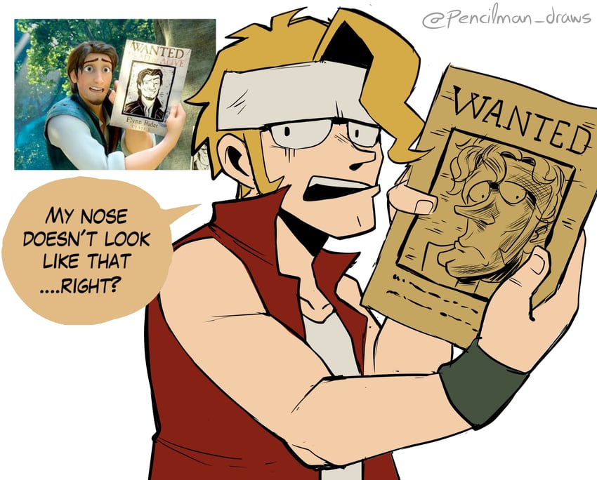 marco rossi and flynn rider (metal slug and 1 more) drawn by pencilman_draws