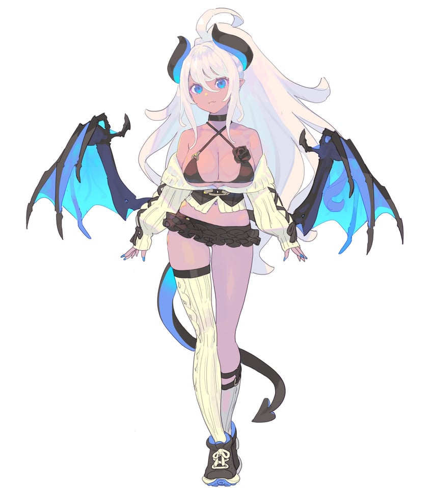 demon girl with ponytail (original) drawn by enkyo_yuuichirou