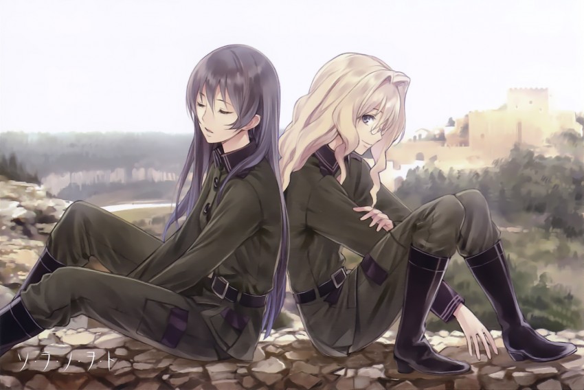 kazumiya rio and filicia heideman (sora no woto) drawn by kishida_mel