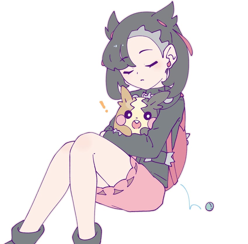 marnie and morpeko (pokemon and 1 more) drawn by omochi_(omotimotittona3)