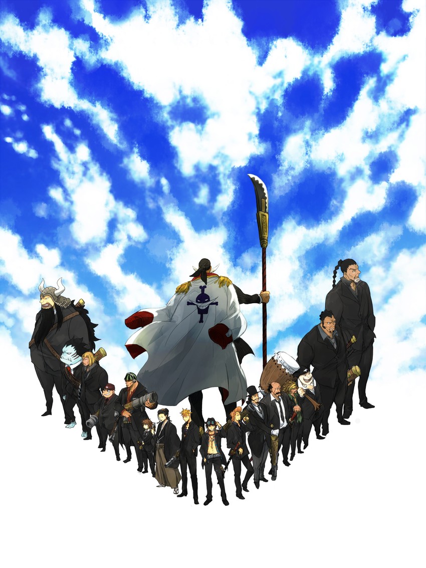 portgas d. ace, marco, edward newgate, izou, thatch, and 12 more (one piece) drawn by kuta_(maka)