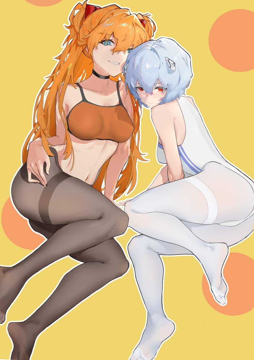 souryuu asuka langley and ayanami rei (neon genesis evangelion) drawn by ashui