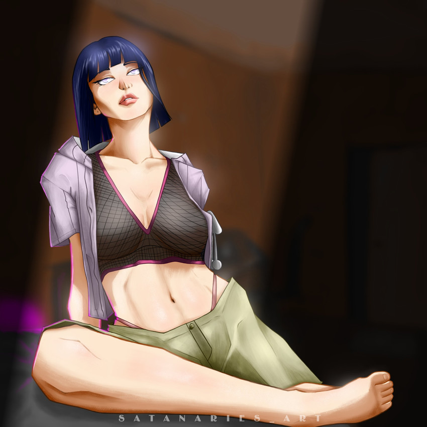 hyuuga hinata (naruto and 1 more) drawn by satanaries