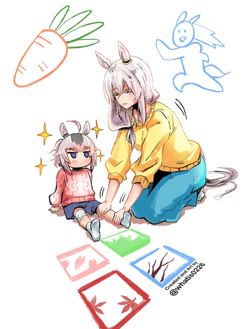 oguri cap and oguri cap's mother (umamusume and 1 more) drawn by what_is_(pix30d)