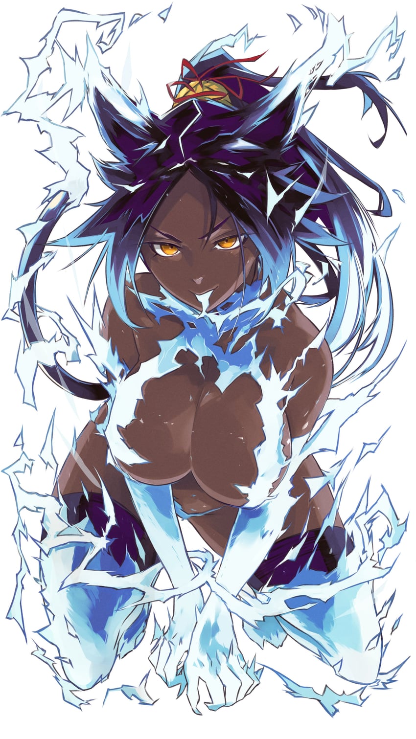 shihouin yoruichi (bleach and 1 more) drawn by king_rooper