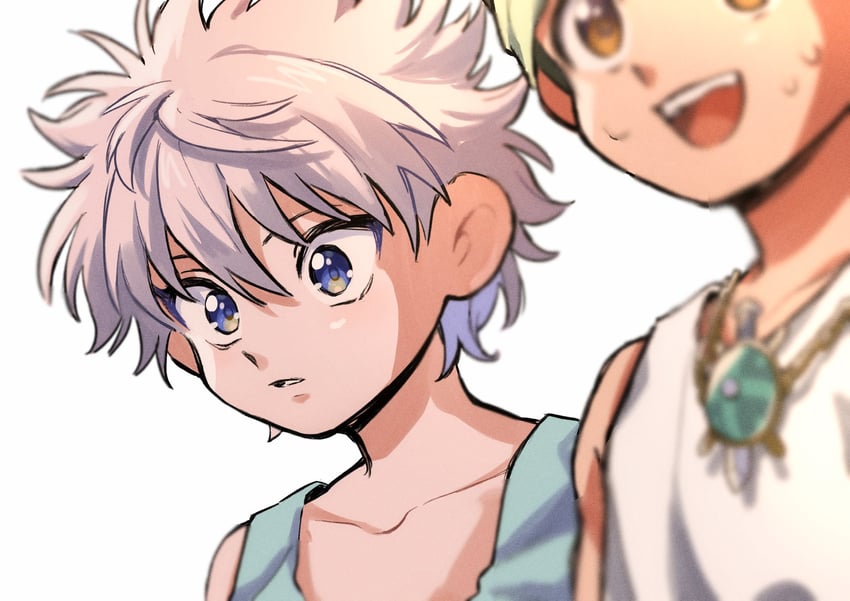 killua zoldyck and gon freecss (hunter x hunter) drawn by po_(moudameda17)