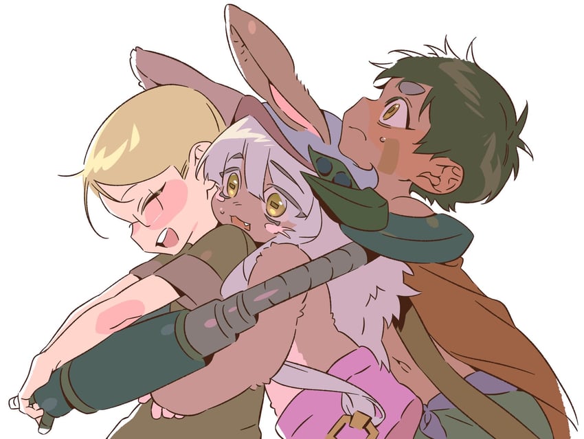 nanachi, reg, and riko (made in abyss) drawn by mgong520