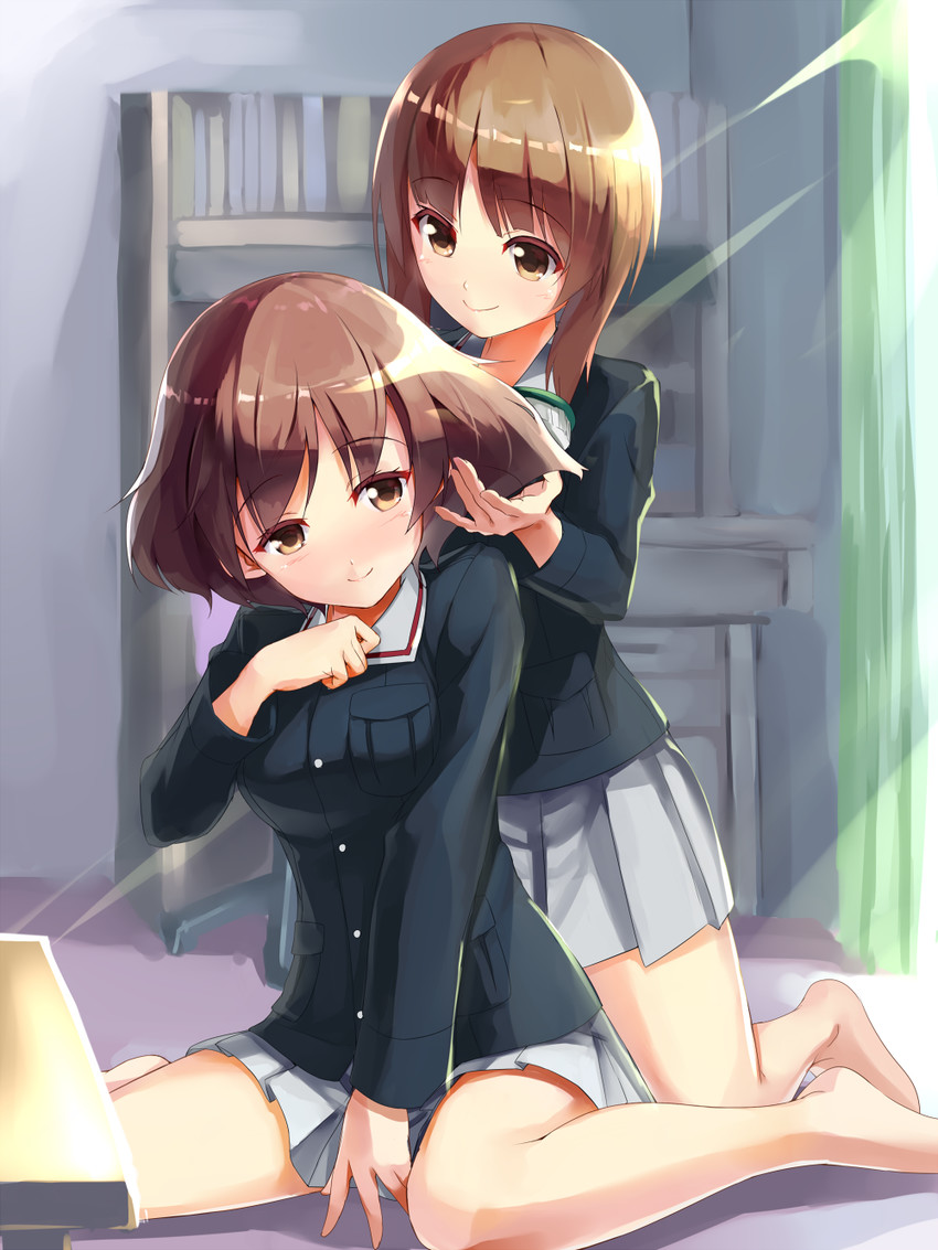 nishizumi miho and akiyama yukari (girls und panzer) drawn by sue_(bg-bros)