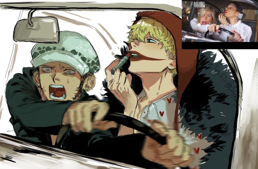 trafalgar law and donquixote rocinante (one piece) drawn by neo_fuminsyou