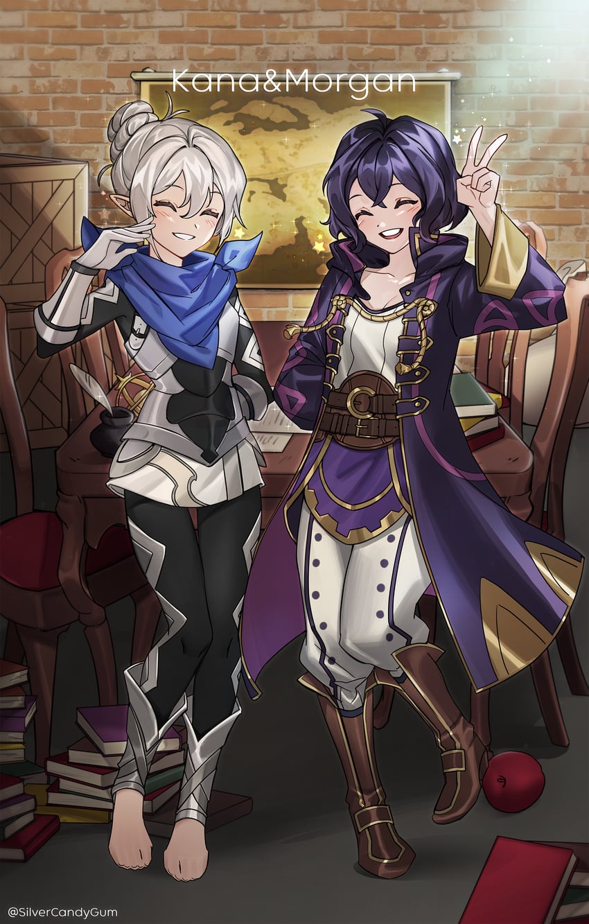 female morgan and female kana (fire emblem and 2 more) drawn by silvercandy_gum