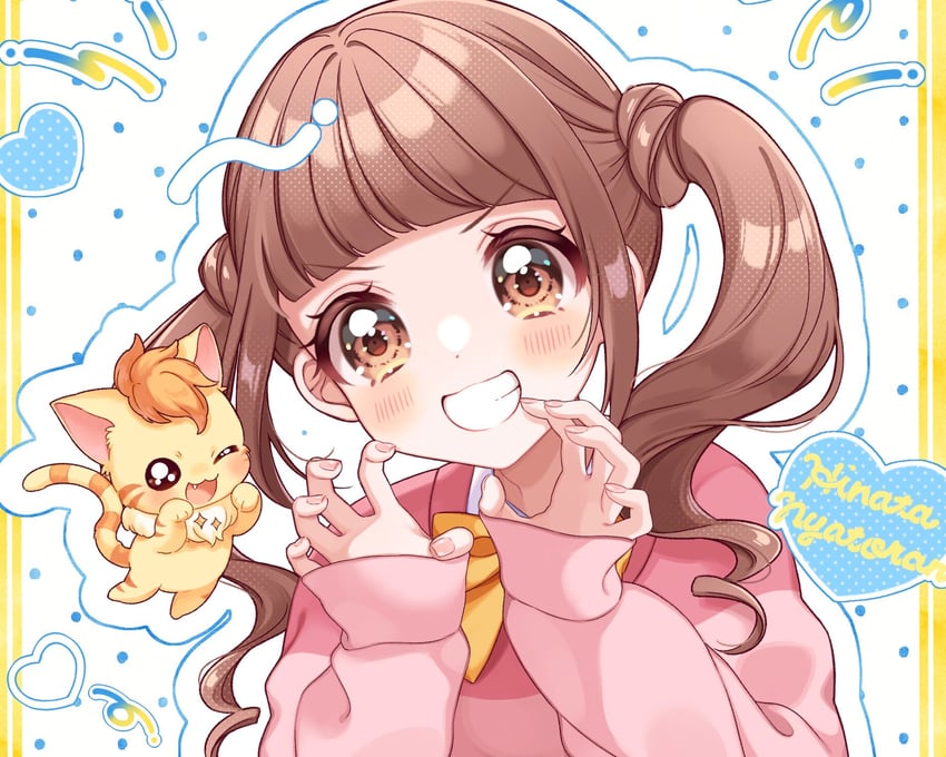 hiramitsu hinata and nyatoran (precure and 1 more) drawn by kuzumochi