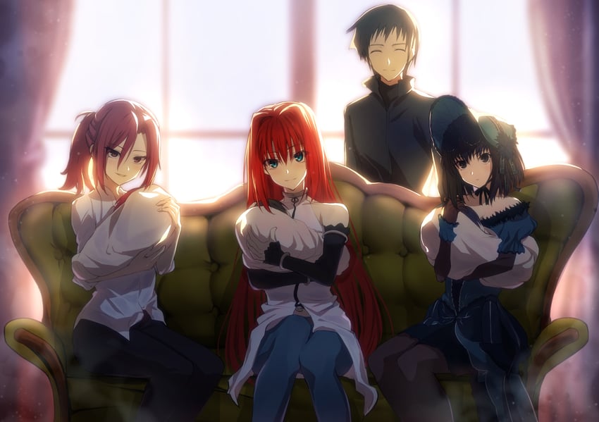 aozaki aoko, kuonji alice, aozaki touko, shizuki soujuurou, and super aoko (fate and 6 more) drawn by toomishou