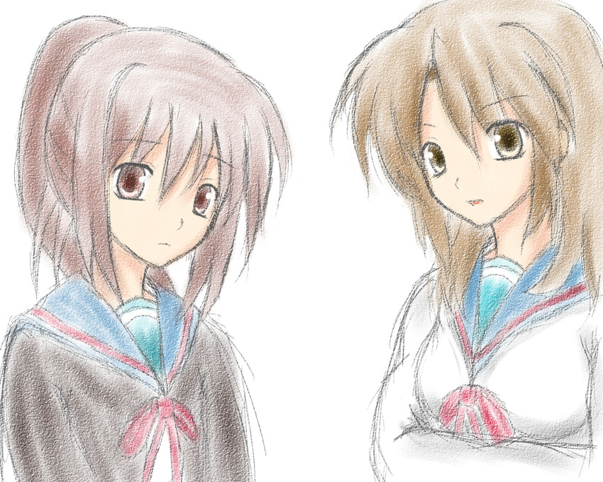 kyonko and koizumi itsuki (suzumiya haruhi no yuuutsu) drawn by hanane_(raybric)
