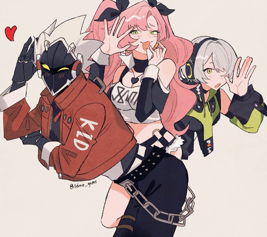 nicole demara, anby demara, and billy kid (zenless zone zero) drawn by notonose