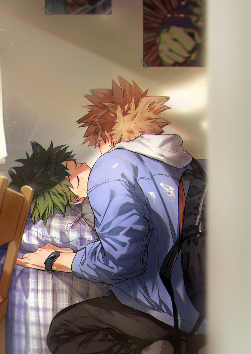 midoriya izuku and bakugou katsuki (boku no hero academia) drawn by namarigenshi