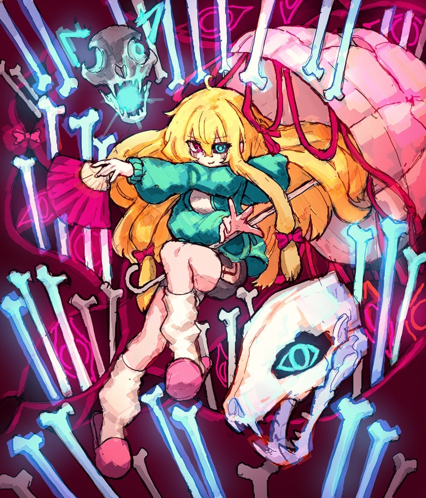 yakumo yukari and sans (touhou and 1 more) drawn by rampa93