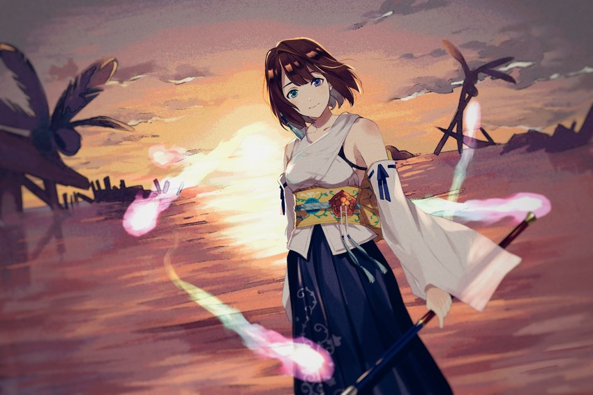 yuna (final fantasy and 1 more) drawn by yawatofu