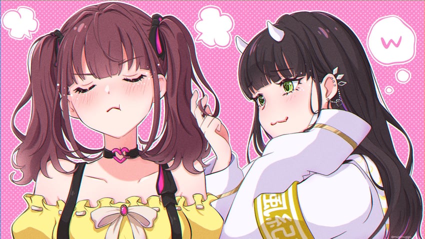lee roha and sudama chitose (nijisanji and 2 more) drawn by mugimugigo