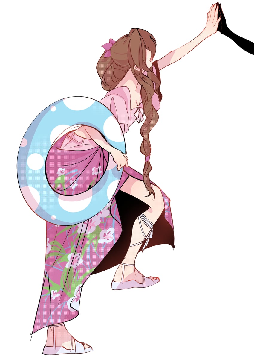 aerith gainsborough (final fantasy and 3 more) drawn by mianmian741
