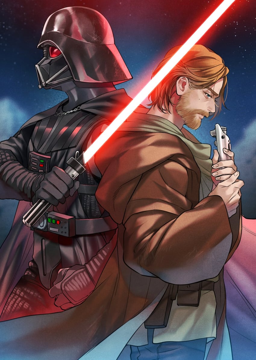 darth vader and obi-wan kenobi (star wars and 1 more) drawn by pensan