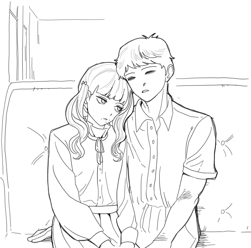 marina and levi (fear & hunger and 1 more) drawn by bookbookcat09