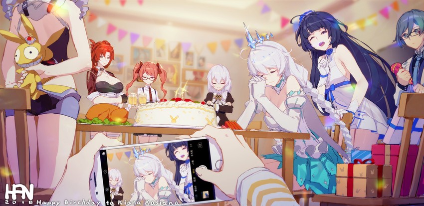 kiana kaslana, raiden mei, fu hua, bronya zaychik, theresa apocalypse, and 4 more (honkai and 1 more) drawn by han-0v0