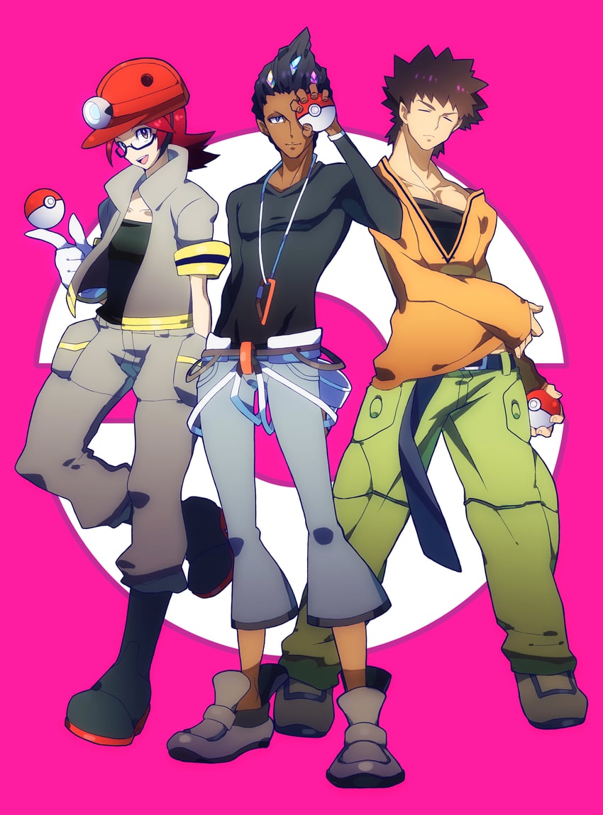 brock, roark, and grant (pokemon and 3 more) drawn by tamiya_surume