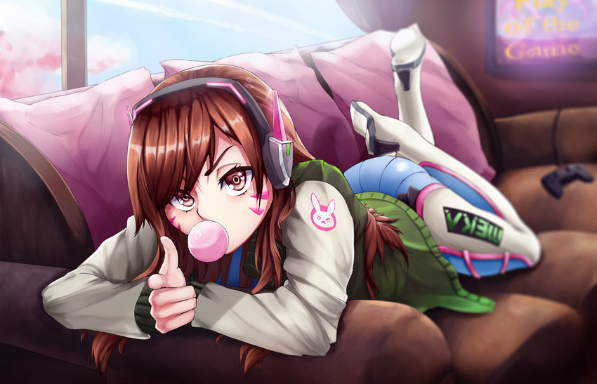 d.va (overwatch and 1 more) drawn by huksly