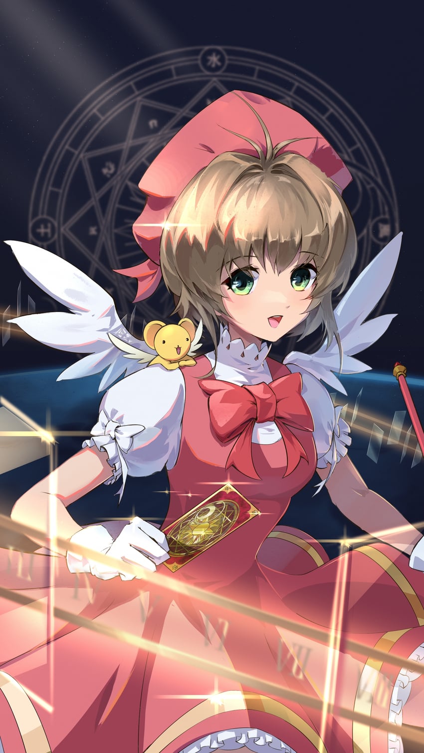 kinomoto sakura and kero (cardcaptor sakura) drawn by hengxing_v