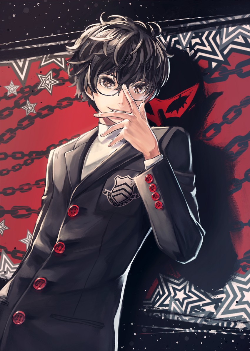 amamiya ren and joker (persona and 1 more) drawn by kuroi_susumu