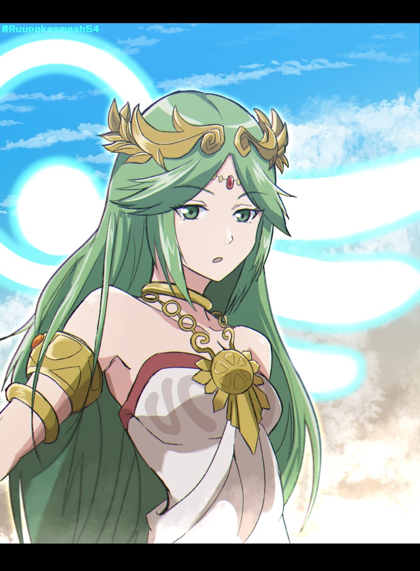 palutena (kid icarus) drawn by rune_(ruupokesmash54)