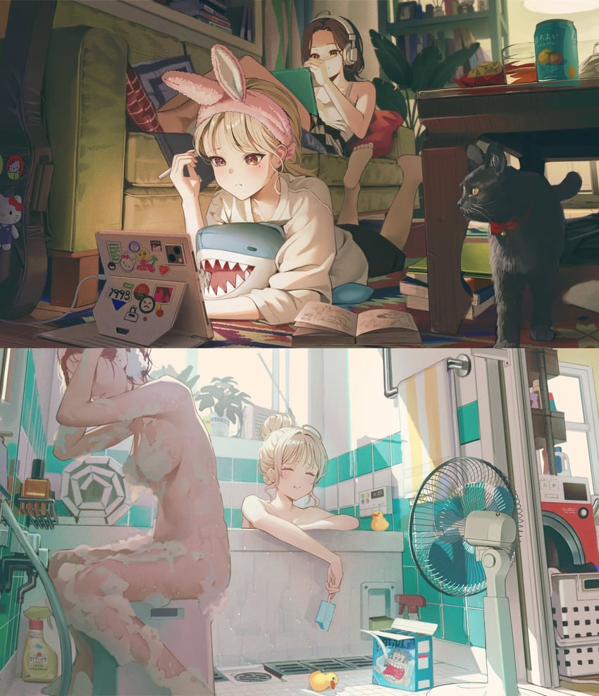 hello kitty (original and 2 more) drawn by midori_matsukaze