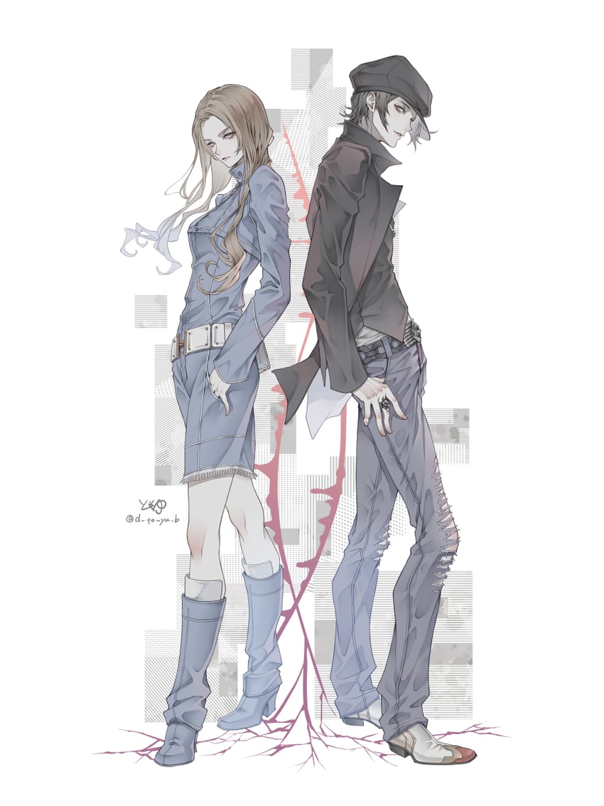 tachibana chiaki and nitta isamu (shin megami tensei and 1 more) drawn by ryokuyuu