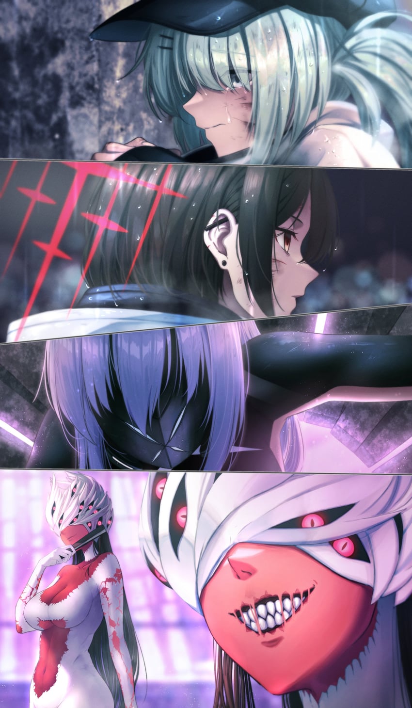 atsuko, hiyori, misaki, and beatrice (blue archive) drawn by junu_(jwoo5627)