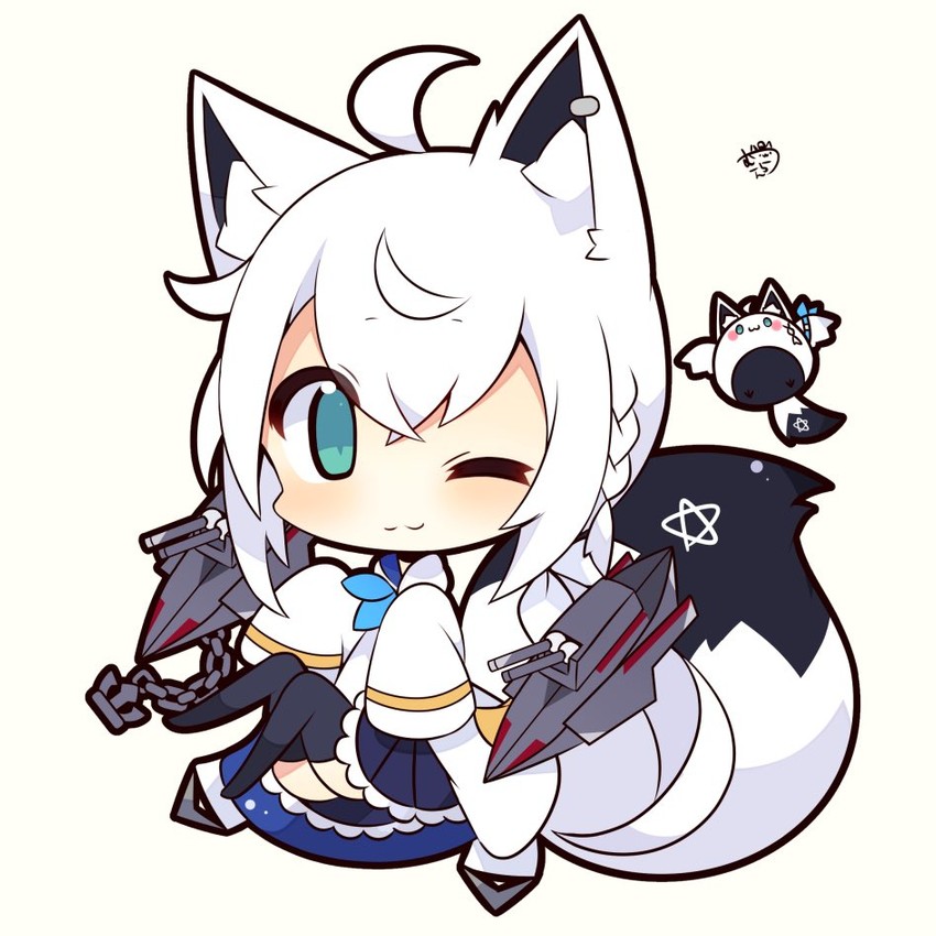 shirakami fubuki and fubuchun (hololive and 1 more) drawn by muuran