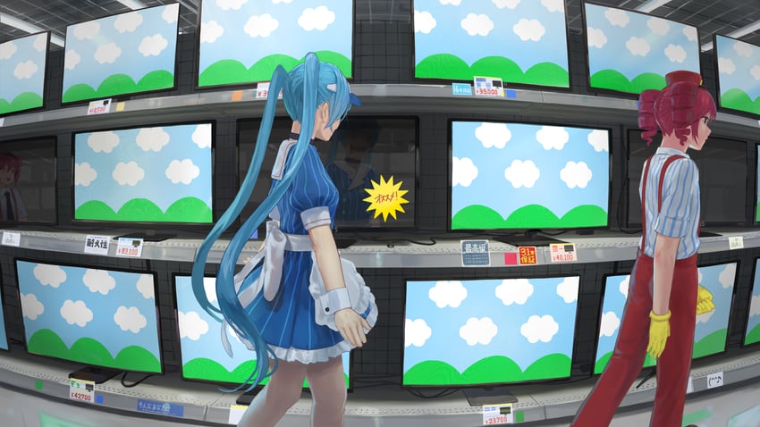 hatsune miku and kasane teto (vocaloid and 2 more) drawn by tadanotarosuke