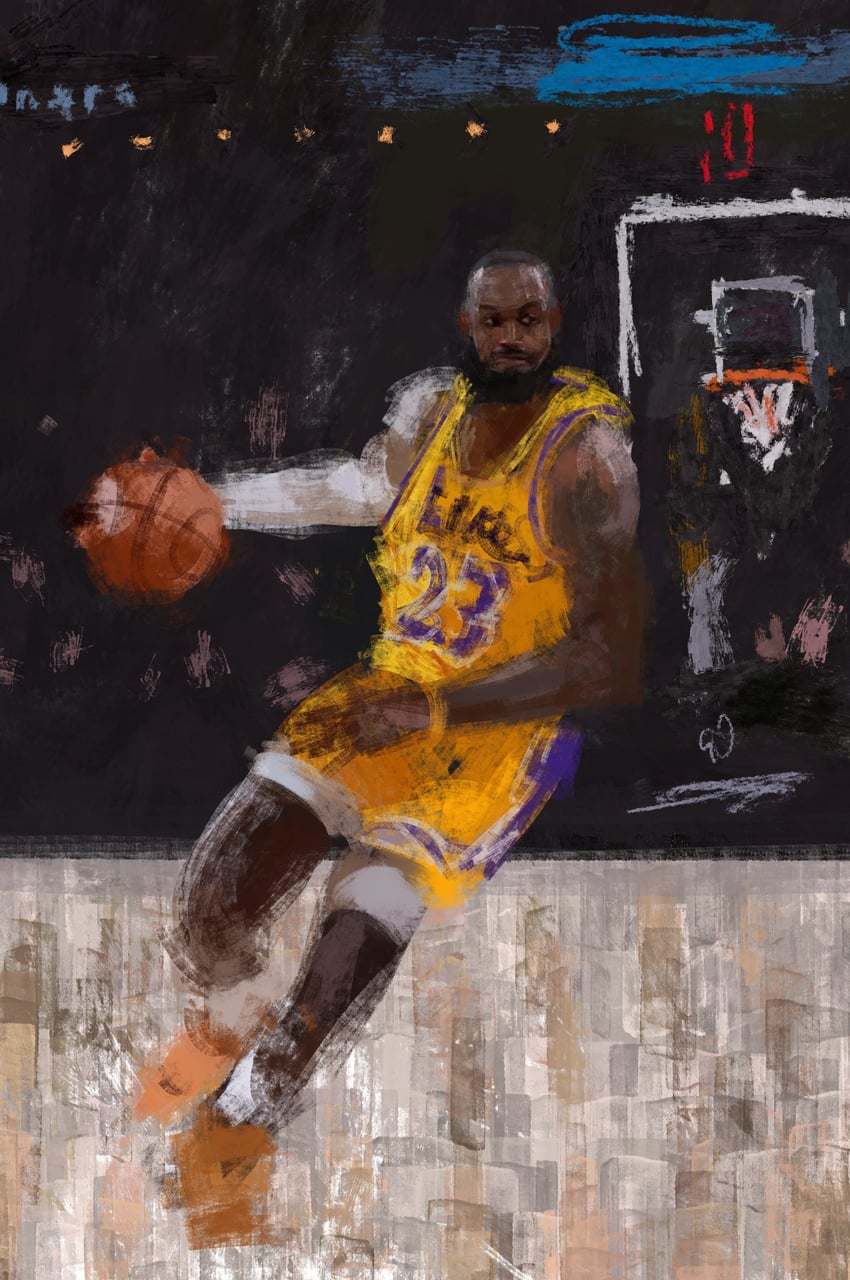 lebron james (real life and 2 more) drawn by fuyumurasaki