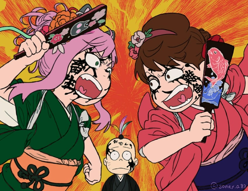 yowai totoko, hashimoto nyaa, and chibita (osomatsu and 1 more) drawn by soneya_(soney_a83)