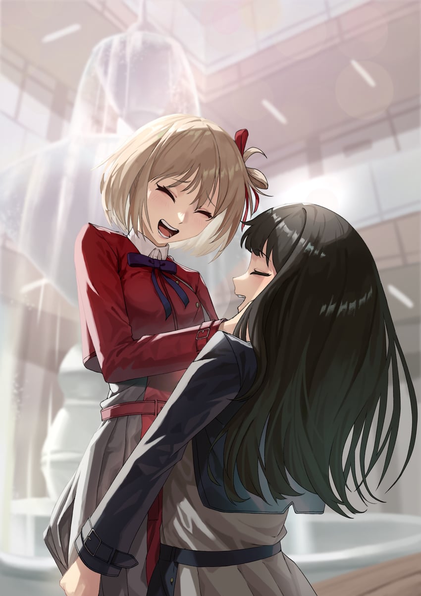 nishikigi chisato and inoue takina (lycoris recoil) drawn by alfie_(tmdals7645)