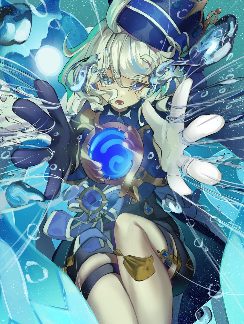 furina and oceanid (genshin impact) drawn by kenka_(user_hrjm2543)