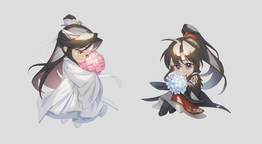 wei wuxian and lan wangji (modao zushi) drawn by frang_art