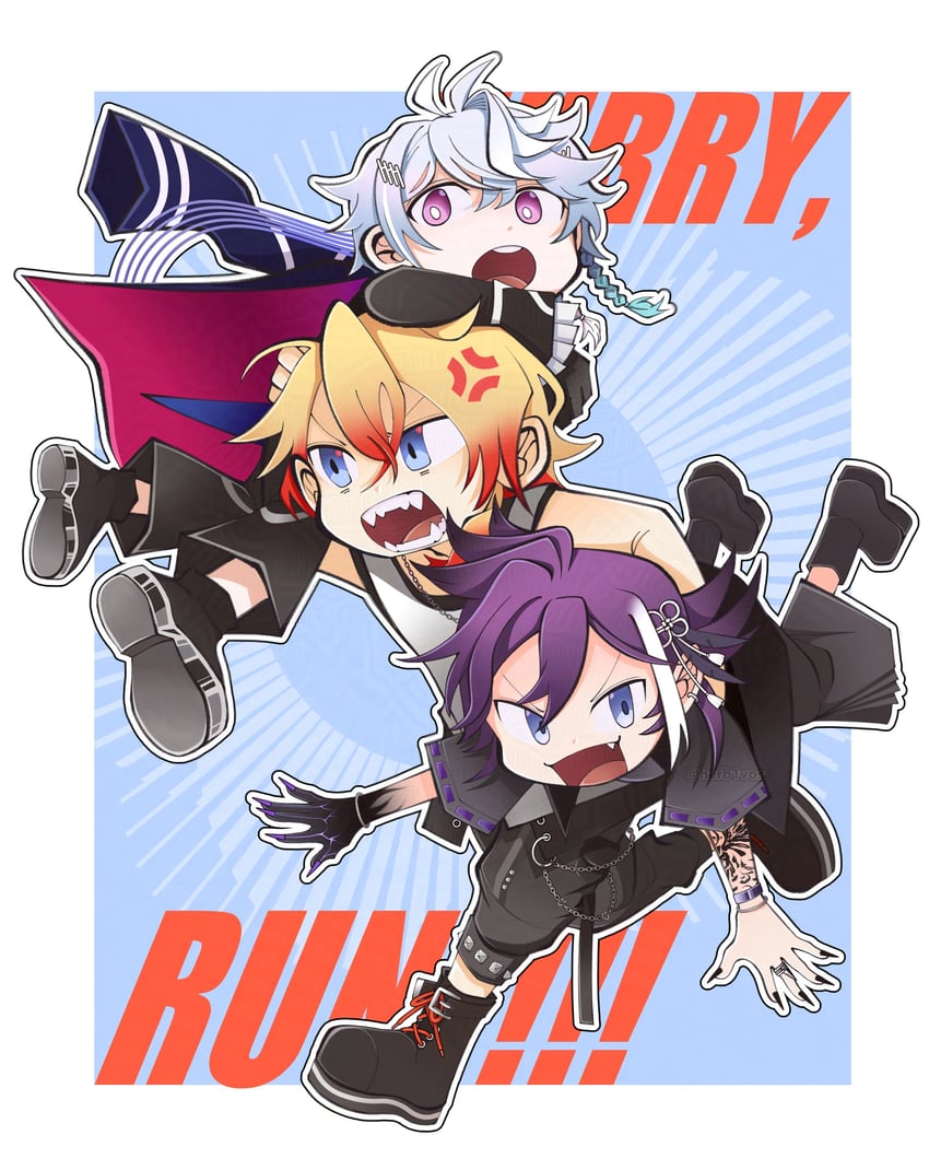 axel syrios, banzoin hakka, and octavio (holostars and 1 more) drawn by nes_(herb1vosa)